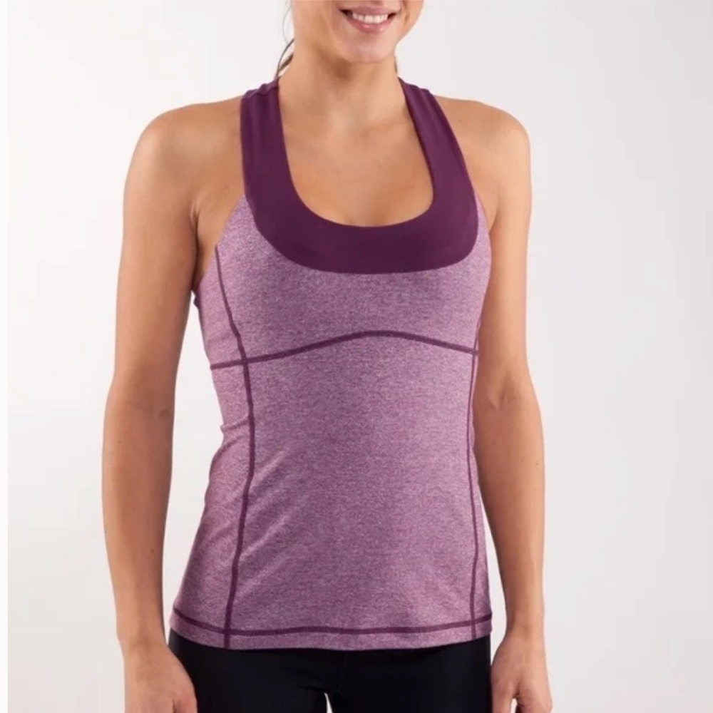 Lululemon Scoop Neck Tank Heathered Plum Size 8